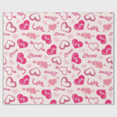 Papier Cadeau Motif de cœurs (Plat)