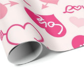 Papier Cadeau Motif de cœurs (Coin rond)