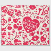 Papier Cadeau Motif de cœurs (Plat)