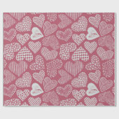 Papier Cadeau Motif de cœurs (Plat)