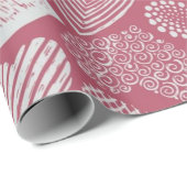 Papier Cadeau Motif de cœurs (Coin rond)