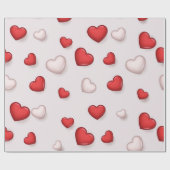 Papier Cadeau Motif de cœurs (Plat)