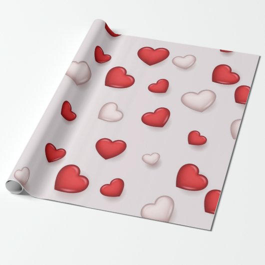 Papier Cadeau Motif de cœurs (Déroulé)