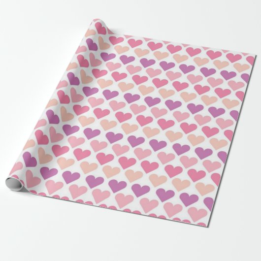 Papier Cadeau Motif de cœurs (Déroulé)
