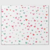Papier Cadeau Motif de cœurs (Plat)