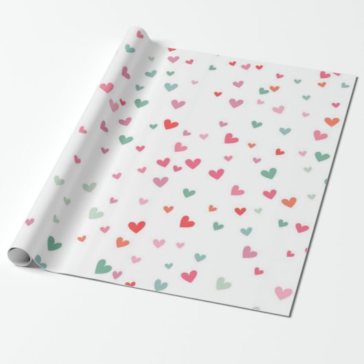 Papier Cadeau Motif de cœurs (Déroulé)