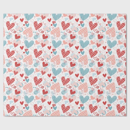 Papier Cadeau motif de coeurs Abstraits (Plat)