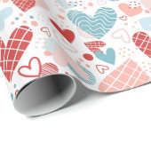 Papier Cadeau motif de coeurs Abstraits (Coin rond)