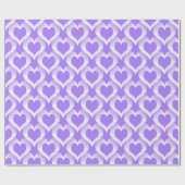 Papier Cadeau Motif de cœurs blancs violets (Plat)