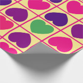 Papier Cadeau Motif de coeurs colorés (Coin)