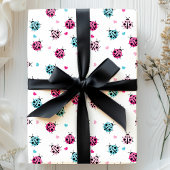 Papier Cadeau Motif de Coeurs de Ladybug bleu rose