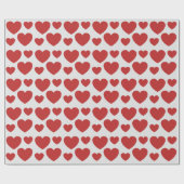 Papier Cadeau Motif de cœurs rouges (Plat)