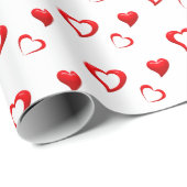 Papier Cadeau Motif de cœurs rouges | Amour de la Saint-Valentin (Coin rond)