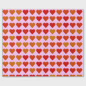 Papier Cadeau Motif de cœurs rouges mignons (Plat)