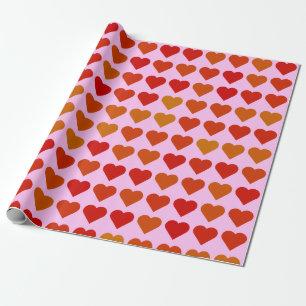 Papier Cadeau Motif de cœurs rouges mignons