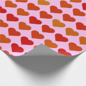 Papier Cadeau Motif de cœurs rouges mignons (Coin)