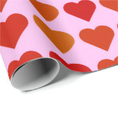 Papier Cadeau Motif de cœurs rouges mignons (Coin rond)