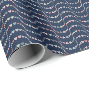 Papier Cadeau Motif de Coeurs Vavy en rose et bleu