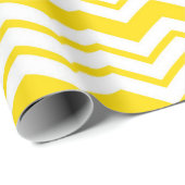 Papier Cadeau Motif de conception de zigzag chevron blanc jaune  (Coin rond)