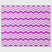 Papier Cadeau Motif de conception de zigzag chevron blanc violet (Plat)