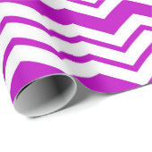 Papier Cadeau Motif de conception de zigzag chevron blanc violet (Coin rond)