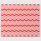 Papier Cadeau Motif de conception en chevron zigzag blanc rouge (Plat)