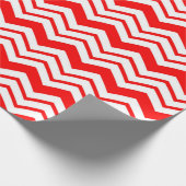 Papier Cadeau Motif de conception en chevron zigzag blanc rouge (Coin)