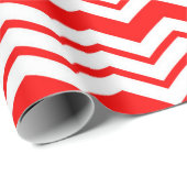 Papier Cadeau Motif de conception en chevron zigzag blanc rouge (Coin rond)
