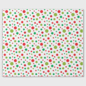 Papier Cadeau Motif de Confetti de Noël vert rouge (Plat)