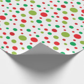 Papier Cadeau Motif de Confetti de Noël vert rouge (Coin)