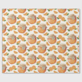 Papier Cadeau Motif de confiture orange (Plat)