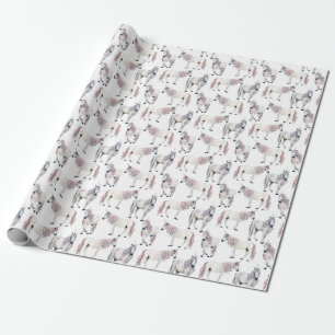 Papier Cadeau Motif de conte de fées de licorne d'aquarelle
