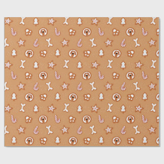 Papier Cadeau Motif de cookie de Noël en pain d'épices de chien