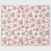 Papier Cadeau Motif de cookies de Noël doux (Plat)