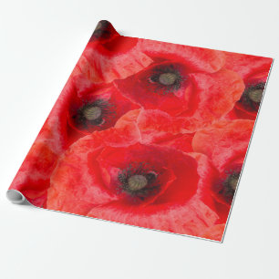 Papier Cadeau Motif de coquelicots sauvages