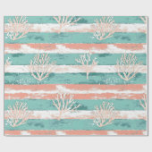 Papier Cadeau Motif de corail côtier d'été (Plat)