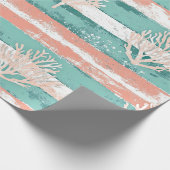 Papier Cadeau Motif de corail côtier d'été (Coin)