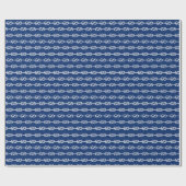 Papier Cadeau Motif de corde marine et blanche (Plat)