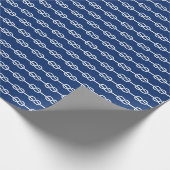 Papier Cadeau Motif de corde marine et blanche (Coin)