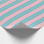 Papier Cadeau Motif de couleur rose et turquoise foncée (Coin)
