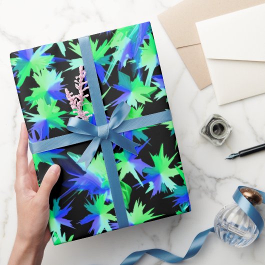 Papier Cadeau Motif de couleurs bleu et vert (Cadeaux)