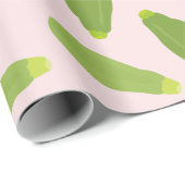 Papier Cadeau Motif de courgette d'été Zucchini Courgette (Coin rond)