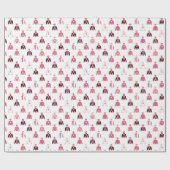 Papier Cadeau Motif de course Jockey Silks Rose White Horse (Plat)