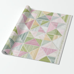 Papier Cadeau Motif de courte géométrique pastel en style cottag
