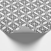 Papier Cadeau Motif de courtepointe 01 - Noir (Coin)