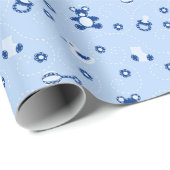 Papier Cadeau Motif de courtepointe pour bébé (Coin rond)