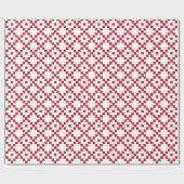 Papier Cadeau Motif de courtepointe rouge Noël (Plat)