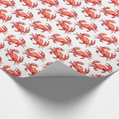 Papier Cadeau Motif de crabe d'aquarelle de plage d'amusement (Coin)