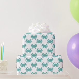 Papier Cadeau Motif de crabe Turquoise marin