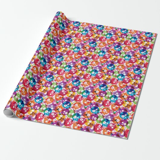 Papier Cadeau Motif de crânes 3 (Déroulé)